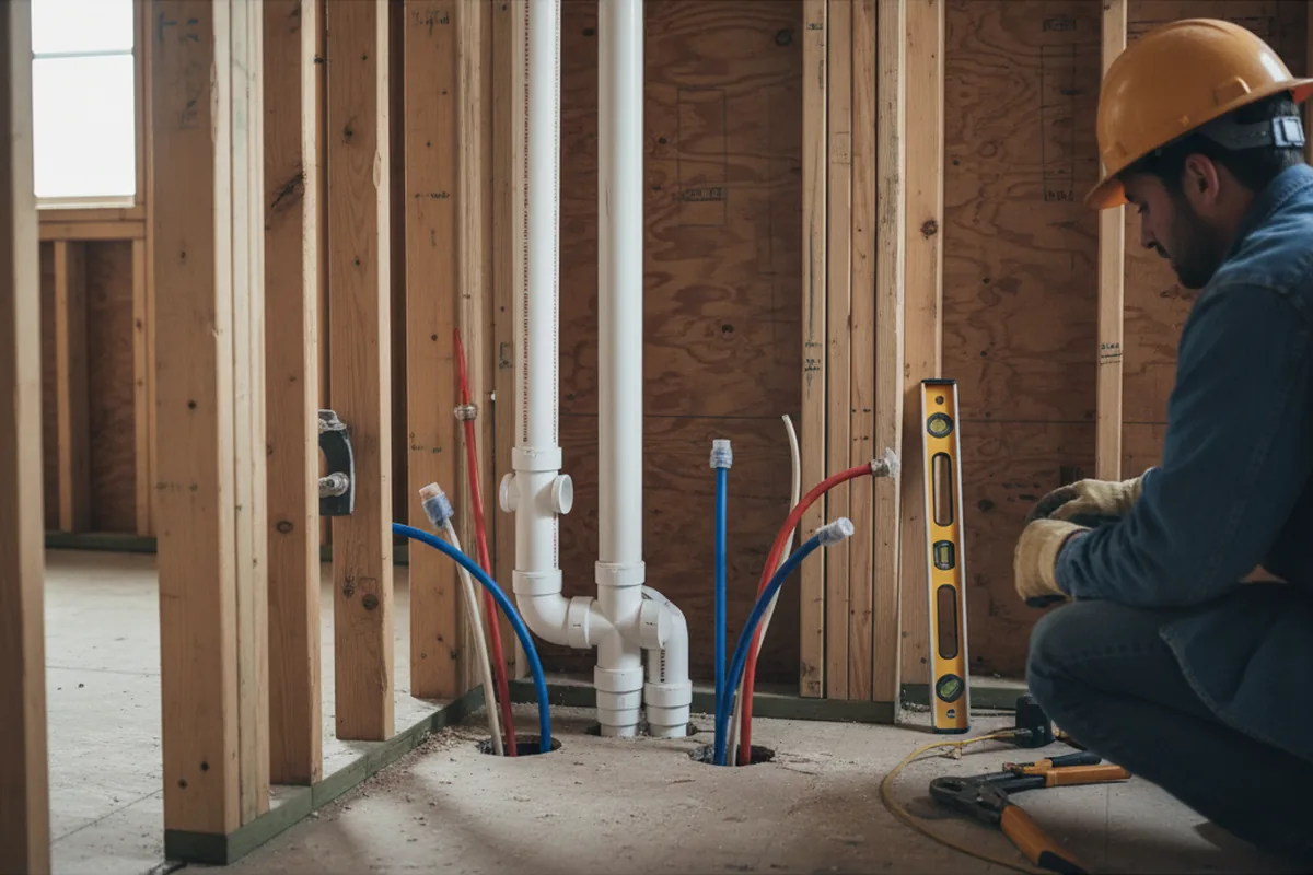 Drain and supply rough-in during Drain Cleaning in Glennville